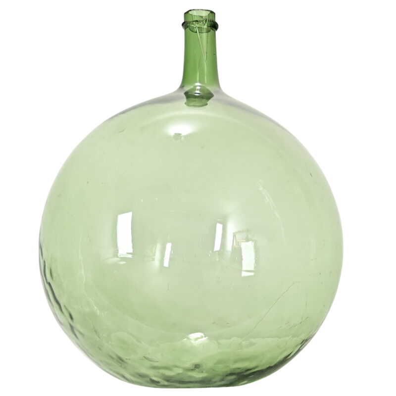 French 19th Century Green Glass Wine Keg