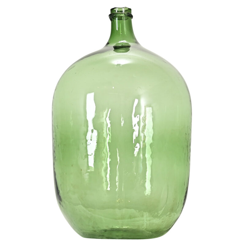 French 19th Century Green Glass Wine Keg