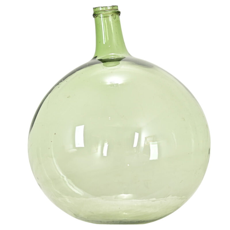 French 19th Century Green Glass Wine Keg