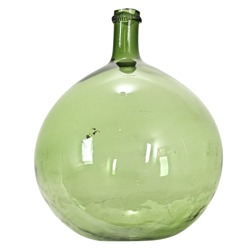 French 19th Century Green Glass Wine Keg