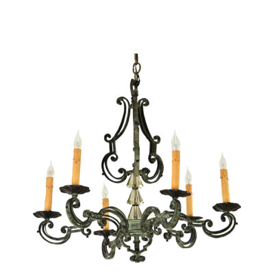 French Vintage Iron Chandelier