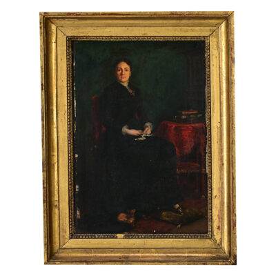 French 19th Century Portrait by Nils Forsberg in Gilded Frame