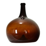 French 19th Century Blown Amber Glass Wine Keg