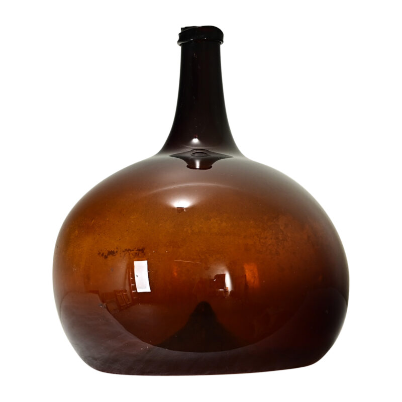 French 19th Century Blown Amber Glass Wine Keg