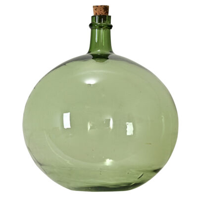 French 19th Century Green Blown Glass Wine Keg