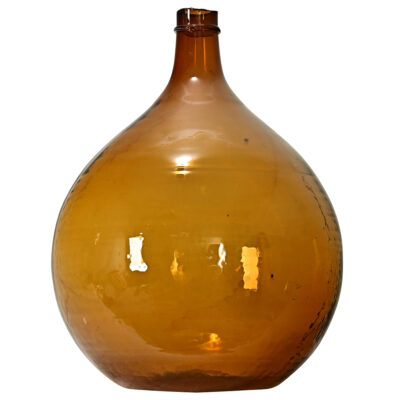 French 19th Century Amber Glass Wine Keg