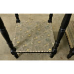 Pair of French Ebonized & Fabric Side Tables