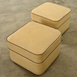 French Pair of Vintage Square Footstools