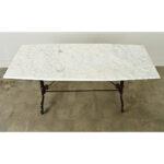 French Iron & Marble Outdoor Dining Table