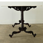 French Iron & Marble Outdoor Dining Table