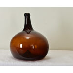 French 19th Century Blown Amber Glass Wine Keg