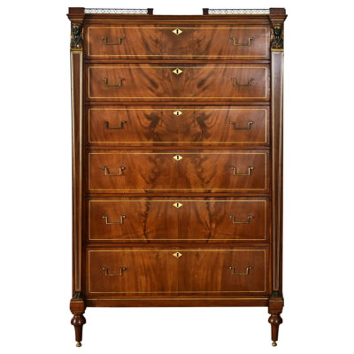 Dutch 20th Century Mahogany Empire Style Tallboy
