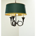 French Vintage Horn Bouillote Style Chandelier