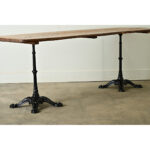 French 20th Century Oak & Iron Long Bistro Table
