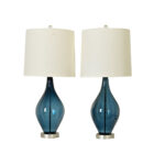 Pair of Blue Glass Table Lamps