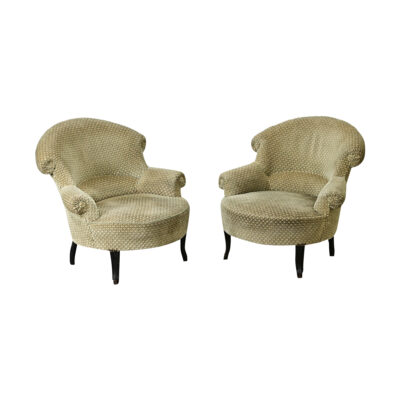 French Pair of 19th Century Napoleon III Club Chairs