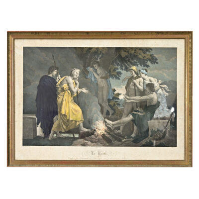 French 19th Century Hand-colored Fragonard Lithograph