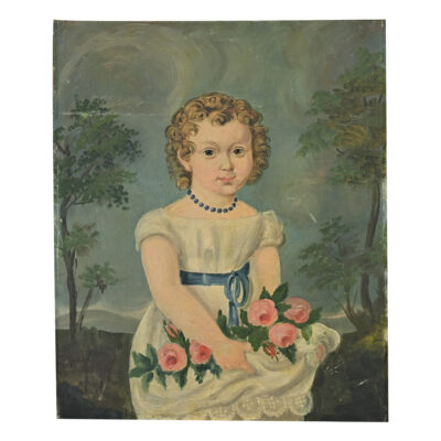 French 19th Century Portrait of a Flower Girl