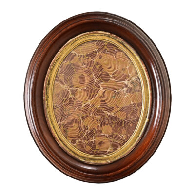 French 19th Century Oval Frame with Marbleized Paper