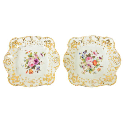 French 19th Century Handpainted Floral Porcelain Plates