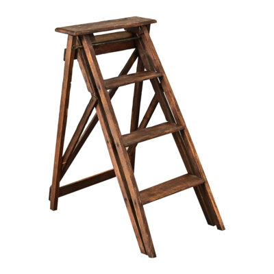 French Early 20th Century Oak Step Ladder