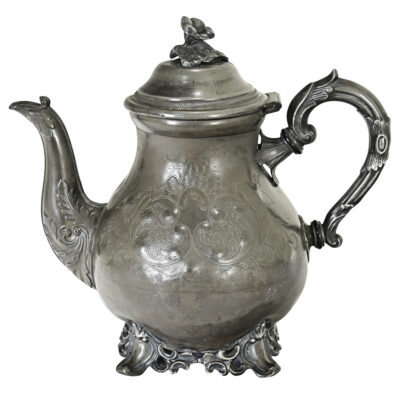 English 19th Century Victorian Pewter Teapot