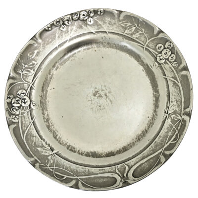 German Art Nouveau Pewter Plate by Kayserzinn