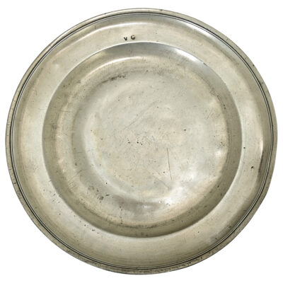 French 18th Center Pewter Charger Plate