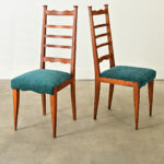 French Midcentury Set of 11 Ladderback Dining Chairs