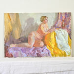 English 20th Century Lounging Lady Painting