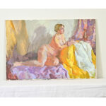 English 20th Century Lounging Lady Painting