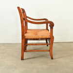 French 19th Century Oak and Rush Seat Bench