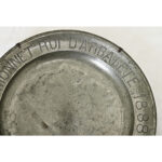 French 19th Century Pewter Dedicatory Charger Plate