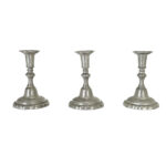 French Vintage Set of Three Pewter Candlesticks 1 French Vintage Set of Three Pewter Candlesticks