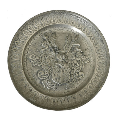 French 19th Century Pewter Coat of Arms Plate
