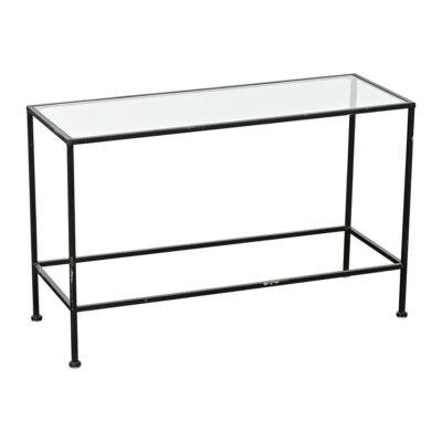 French Vintage Metal & Glass Low Table