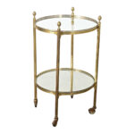 French Vintage Brass & Glass Tiered Table