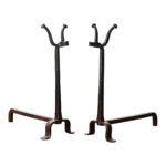 French 18th Century Pair of Iron Chenets 1 French 18th Century Pair of Iron Chenets