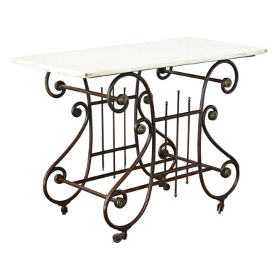 French 19th Century Iron & Marble Butchers Table