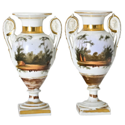French Pair of Petite 19th Century Empire Period Urns