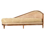 French Art Deco Carved Walnut Chaise 1 French Art Deco Carved Walnut Chaise