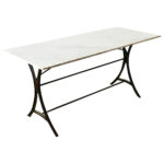 French 19th Century Marble Top Garden Table