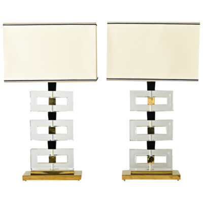 Pair of Vintage Murano Glass Table Lamps