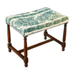 French 19th Century Oak & Upholstered Bench