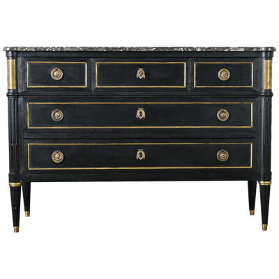 French 19th Century Ebonized Louis XVI Style Commode