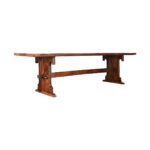 French 19th Century Solid Oak Trestle Table