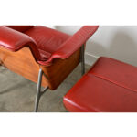 Pair of German Leather Armchairs & Ottoman by Wilkhahn