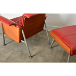 Pair of German Leather Armchairs & Ottoman by Wilkhahn