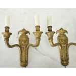 French Pair of 19th Century Louis XVI Style Gilt Bronze Sconces