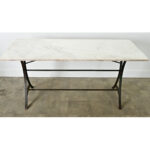 French 19th Century Marble Top Garden Table
